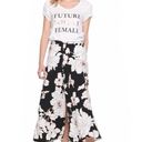 Apt. 9 Black Floral Button Midi Skirt XXL Photo 0