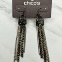 Chico's  Sum Dangle Silver and Gold Tone Earrings Pierced Pair Photo 0