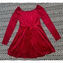 Ruby Red Velvet Surplice Skater Dress Photo 13