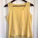 Coldwater Creek  yellow scoop neck lace trim tank top women M Photo 1