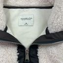 Abercrombie & Fitch  Sherpa faux leather cream vest size medium soft collection Photo 5