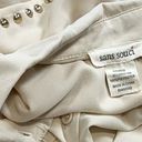 Sans Souci  High Low Button Down Collared Tank Top Studded Cream White Small Photo 3