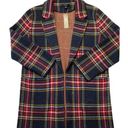 J.Crew NWT  Sophie in Black Stewart Tartan Open-Front Sweater Blazer Cardigan XS Photo 0