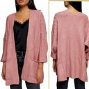 Topshop  Long Cardigan Sweater Rose Pink Knit Cover Photo 1