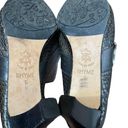 Brighton  Rhyme Leather Mules Heels Buckle Snakeskin Embossed Black Women Size 6M Photo 8