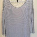 BCBG Maxazria Shirt Womens Large Black White Striped Lace Back Shirt (h) Photo 0