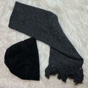 Pacific&Co NY &  Hat and VTG Made in USA scarf Black Gray Speckled Photo 0