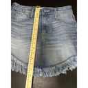 Celebrity Pink  Skirt Women 1/25 Blue Light Wash Denim Raw Hem Cotton Blend Mini Photo 6