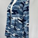 Gibson New  Camo Print Fleece Open Front Cardigan Sweater Blue Multi Photo 5