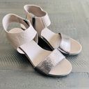 Bueno  Ida Wedge Sandal Metallic Taupe Leather Size 7.5 US, 38 EU Photo 0