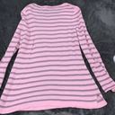 Talbots Size L long bell sleeve, pink and black striped dress/ tunic  100% cotton Photo 9