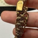 Monet Women’s Vintage Signed  Gold Tone Safety Chain Bracelet 7 3/4 Inch Photo 5