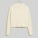 Madewell  Wool Blend Levi Ribbed Mock Cropped Cream Sweater Size Small NWT Photo 0