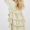 We Wore What  Crinkle Chiffon Crème Bruilee Tiered Mini Dress Size S Photo 2