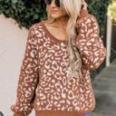 Pink Lily Cheetah Print Sweater Photo 0