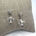 Swavorski Swarovski Rhinestone Earrings Silver Tone Pave and Clear Crystal Bead Dangle Photo 7