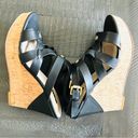 Guess Wedge Cork Black Heels Open Toe Size 9 Photo 7