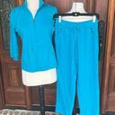 Turquoise Matching Jacket Sweatpants Set Comfy Teal Blue Photo 0