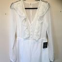 Lulus Lulu’s jumpsuit Clareese White Swiss dot ruffled long sleeve jumpsuit Medium NWT Photo 11