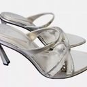 ZARA NWT  Metallic Silver Strappy High Heel Sandals 3355/110 EU 41 US 10 Photo 0