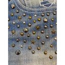 Harley Davidson  Women's Stud & Stars Denim Jean Shorts Raw Hem Size 12 Photo 3