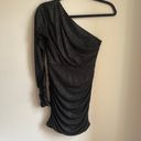 Lucy in the Sky Sparkly Black One Shoulder Mini Dress Photo 1