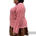 Eloquii  Blush Pink Cable-Knit Turtleneck Sweater, Size Photo 1