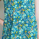 secret treasures Turquoise Hippie Floral Cropped Oversized Tank Top Photo 5