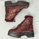 Sam Edelman  Linds Chelsea Boot Bordeaux Distressed Leather Sz 7.5 Moto Bootie Photo 4