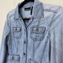 DKNY  Jeans Distressed Light Wash Denim Blue Blazer Jacket ~ Size XS Photo 2