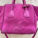 Prada women’s pink suede twin pocket shoulder tote bag Photo 6