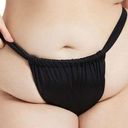 Good American  Shine Ruched Bikini Bottom Black Shimmer Plus Size 4XL 7 Photo 0