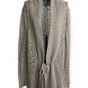 All Saints Grey Pointelle Wool Blend Tie Front Cardigan Photo 0