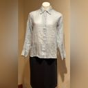 DKNY  Light Blue Long Sleeves Button Collar Linen Top 100% Ramie Good Condition Photo 1