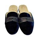 Birdies  The Phoebe Velvet Loafer Mules in Navy Photo 4