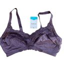 Delimira Lace Bra size 40E 40DD Purple Wireless W649 Full Figure Cup Plus Violet Photo 0