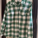 kim rogers  Christmas Plaid Button Down Shirt Size Large Green/Holiday/ Photo 0