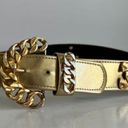 Vintage 90s Gold Chunky Embellished Vegan Leather Belt Photo 9