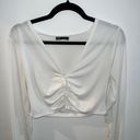 ZARA White Ruched Crop Top Photo 8