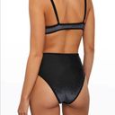 ONIA NWT  Noah Velvet Bikini Bottom Swim Suit Ribbed Black High-Waisted Bottom L Photo 1