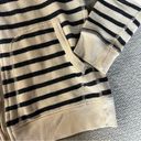 Eight + Sand Striped Black & White French Terry Full Zip Hoodie Cotton Blend XS Photo 1