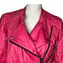 Miss Sixty Womens  M60 Hot Pink Faux Leather Distressed Motorcycle Jacket Size M Photo 1