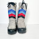 The Moon Vintage 70’s Boots Grey Blue Red Size 8 Women’s Photo 3