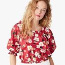 Kate Spade NWT  Botanical garden aperitif top, Red and White Photo 0