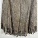 Vintage Western Leather Fringe Poncho Jacket Cape Size M Photo 6