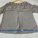 Zoa Silky Grey Blouse Small Business Casual Classy V-Neck Women’s Ladies Shirt  Photo 4