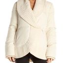 BCBGMAXAZRIA  Cream Puffer Sweater Jacket with knit shawl collar & cuffs size XS Photo 0