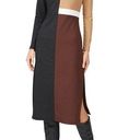 Slate + Willow  Joelle Knit Colorblock Brown Black Long Sleeve Midi Dress Size S Photo 0