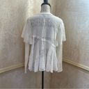 Free People  Snowfall tunic lace top long sleeves Love Dove XS oversized baggy Photo 6