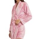 Juicy Couture  Sleepwear Women's L XL Housecoat Robe Pink Belt Crowns Barbie Y2K Photo 14